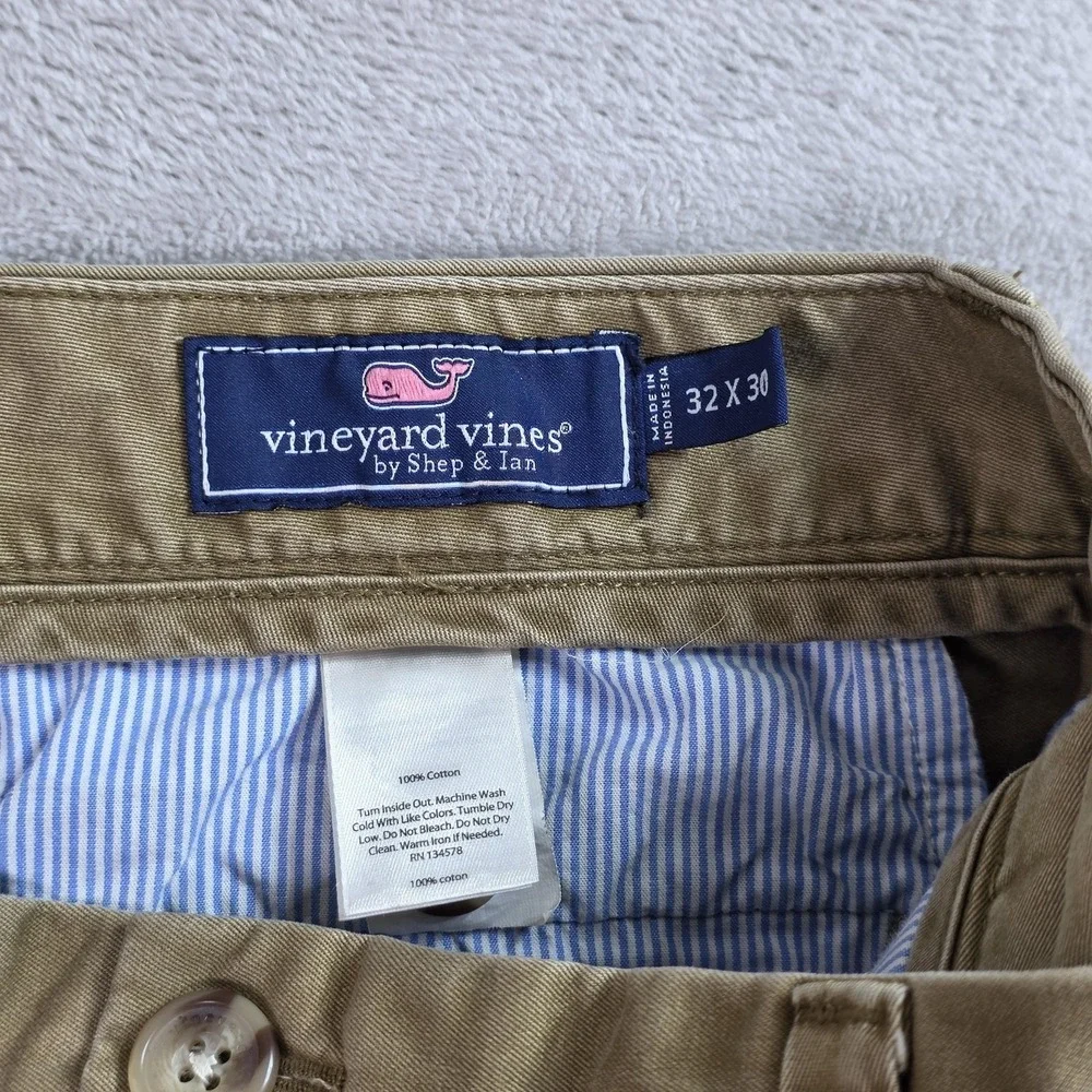 Vineyard Vines Pants Mens 32x30 Khaki Slim Fit Breaker Chino Flat‎ Front 1P1236 - Picture 4 of 13